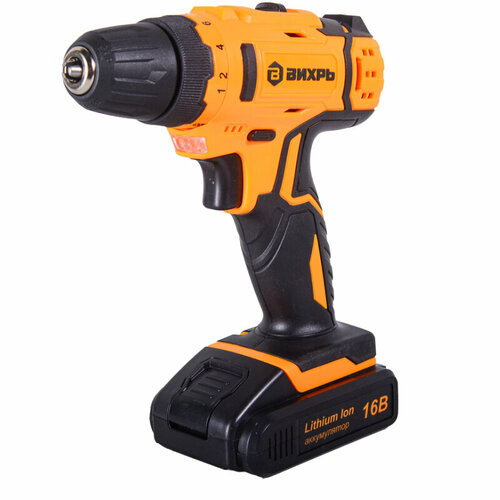Дрель-шуруповерт аккумуляторная ДА-16Л-2КА с набором оснастки 65 предметов Вихрь 721449 524800₽