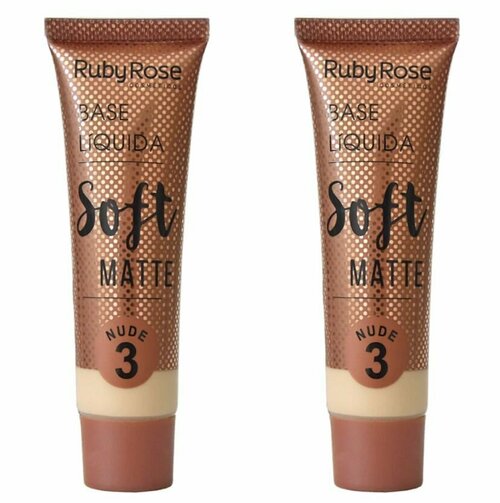 RUBY ROSE Тональная основа Soft Matte, Nude 3, 2 шт