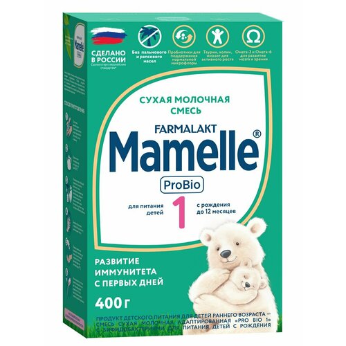 Смесь сухая молочная адаптированная MAMELLE Pro Bio 1, 400г, 0-12мес