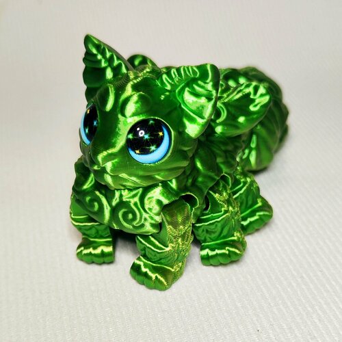 Котомолька Игорь подвижный дракончик Чудохвост развивающая игрушка-антистресс цвет Сочная зелень 1500₽