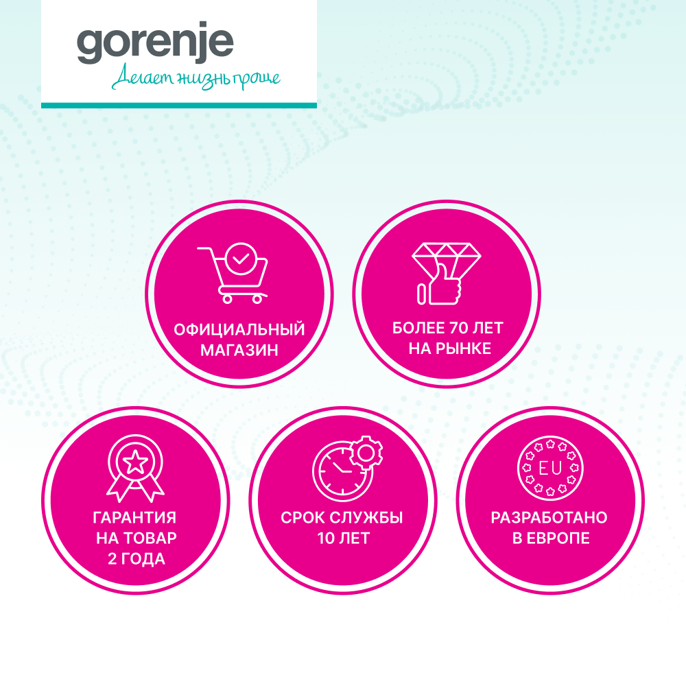 Плита электрическая Gorenje GEC5A12WG-B, стеклокерамика, белый — фото 1