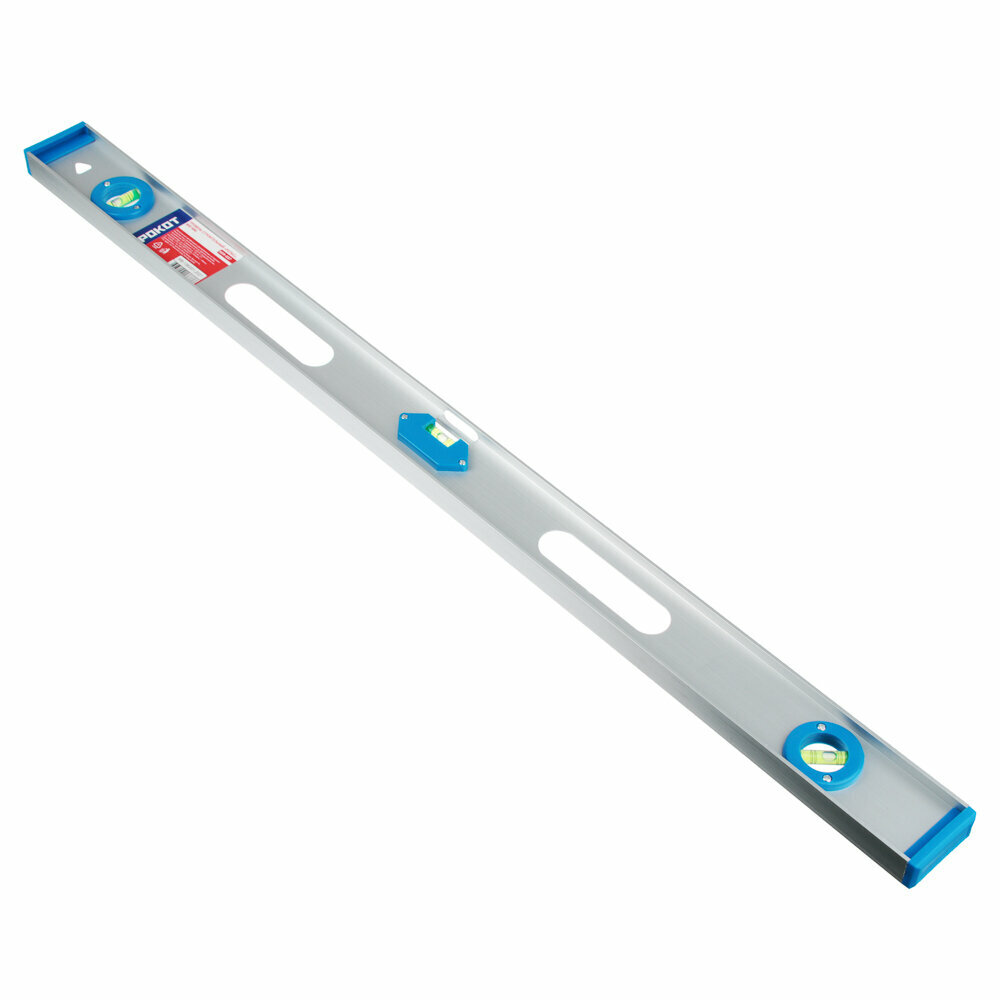 2 шт (комплект) Уровень строительный Рокот "Рельс", 80см, алюминиевый с глазками — фото 1