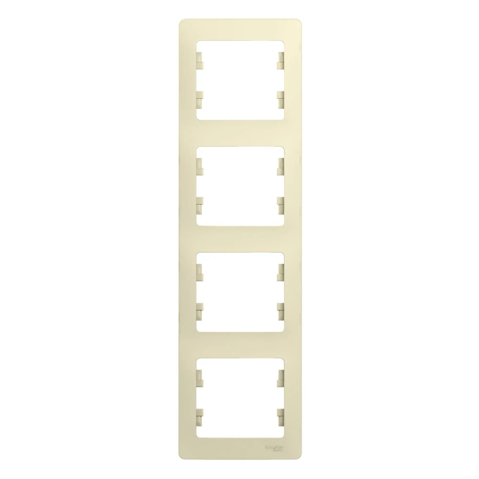 Systeme Electric Glossa Рамка для розеток и выключателей 4 поста бежевого цвета установки