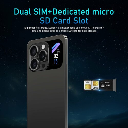 Смартфон i16 Pro 73-дюймовый память 16 ГБ 1 ТБ русский 4G черный 7969₽