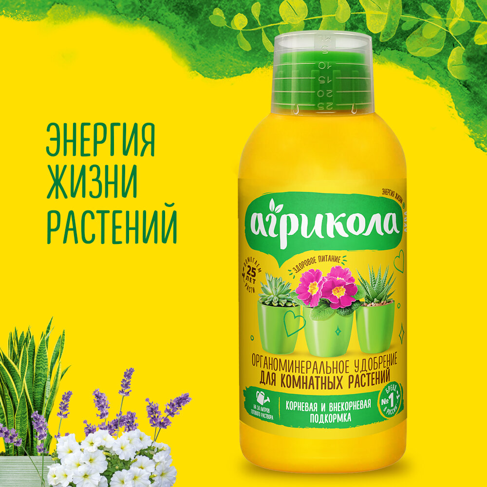 Органоминеральное Удобрение для комнатных цветов Агрикола Аква (фл 250 мл) — фото 1