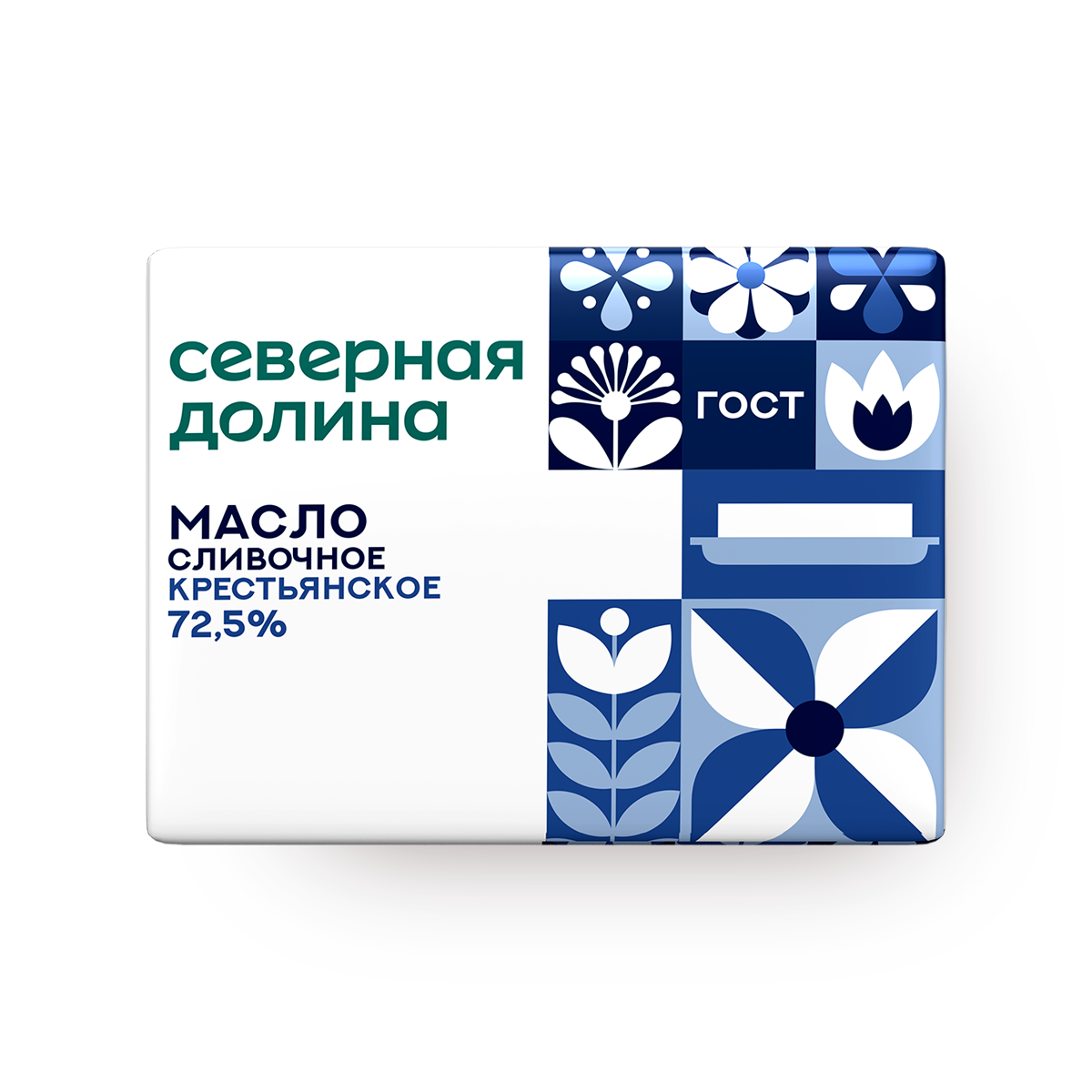 Масло сливочное "Северная Долина", крестьянское, 72,5%, 180 г