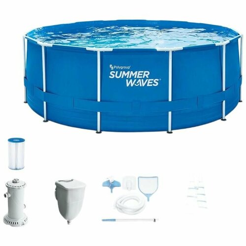 Каркасный бассейн 366х122 см, полный комплект Summer Weave P20-1248-B синий
