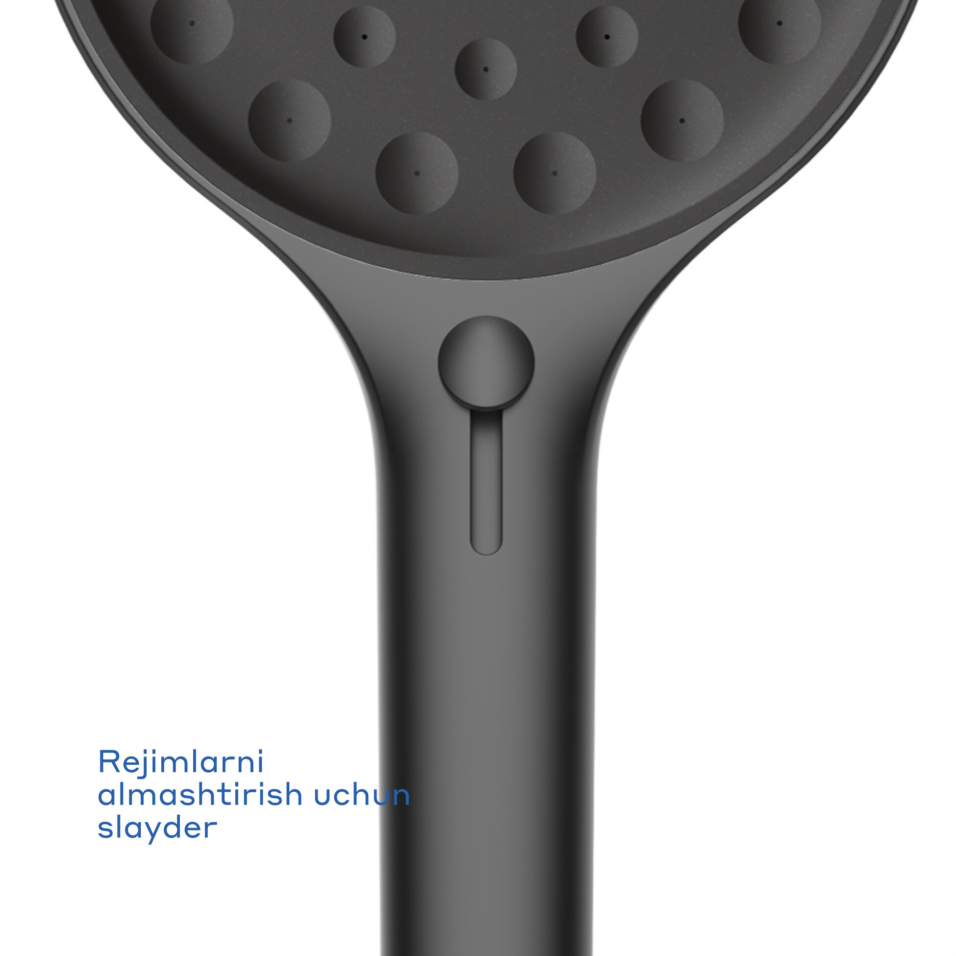 Душевая лейка Pragma Olako, матовый черный, 2 режима, OLK2. BB4H.022 — фото 1