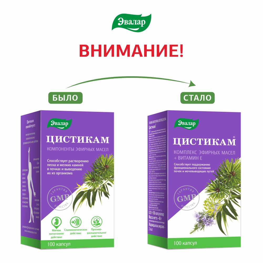 Картинки ЦИСТИКАМ®, 100 капсул, Эвалар