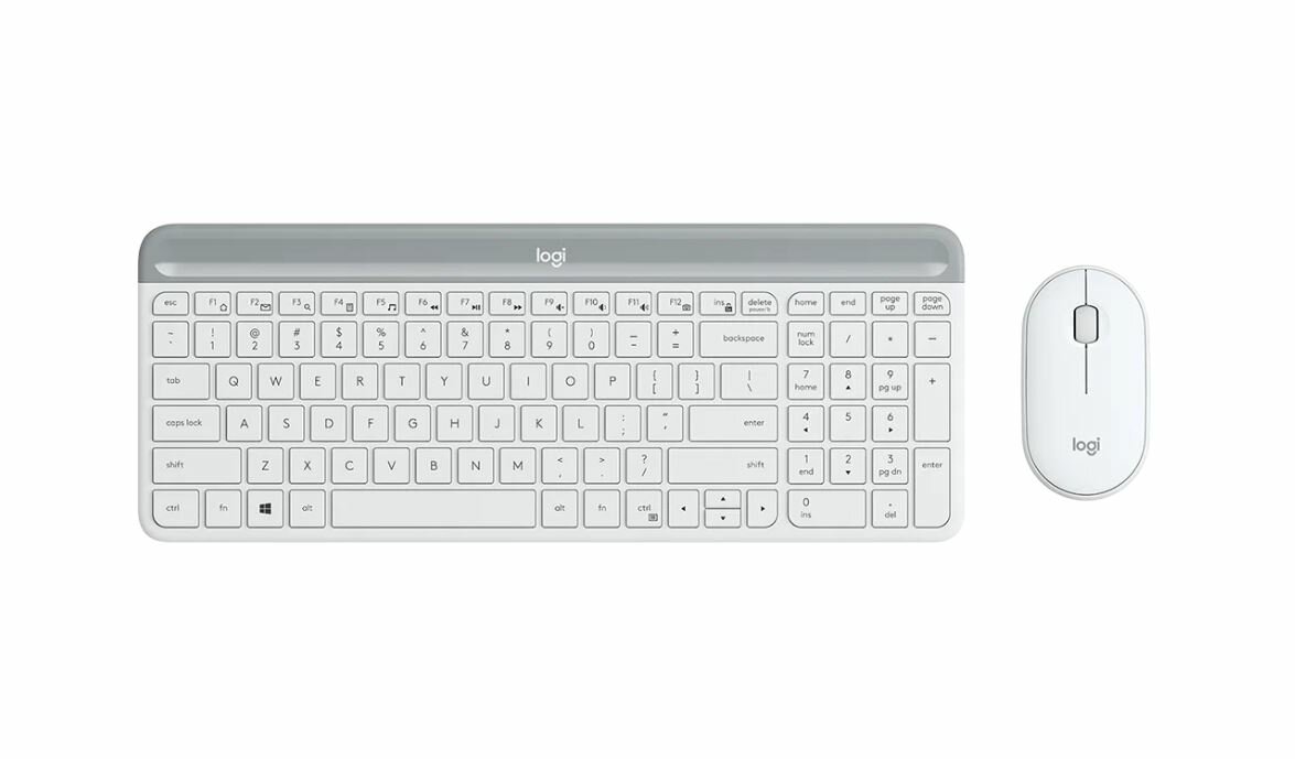Комплект клавиатура + мышь Logitech MK470 Slim, , белый, кириллица+QWERTY