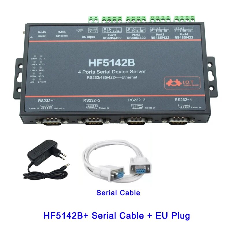 BADODOSECURITY HF5142B 4-портовый RS232/RS485/RS422 Ethernet сервер HF5142B EU plug