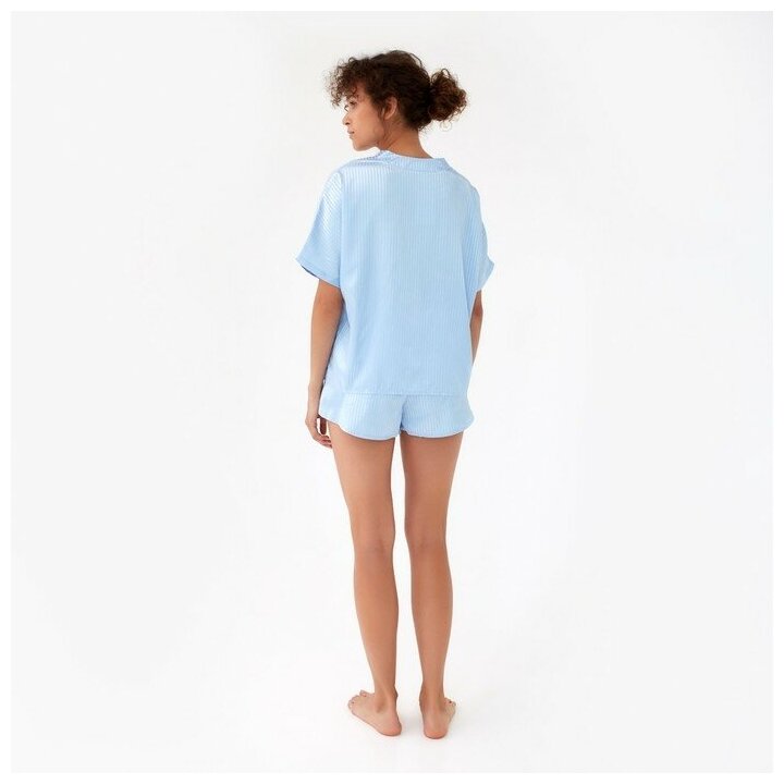 Пижама женская (сорочка, шорты) MINAKU: Light touch цвет голубой, р-р 48 - фотография № 12