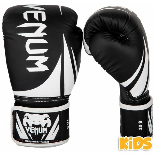 Детские перчатки Venum Challenger 2.0 Kids Boxing Gloves Black/White 6 унций