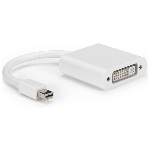 Видео адаптер переходник mini DisplayPort на DVI - белый, кабель 0.25м переходник адаптер espada mini dvi dvi i emndvibm dviaf 0 15 м белый