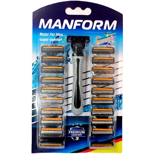 Бритвенный станок Manform 21 сменная кассета, 3 лезвия