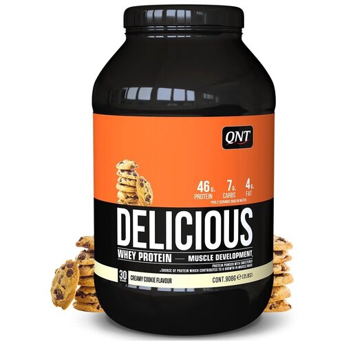 протеин со вкусом печенье и крем qnt prime whey 908 г Протеин QNT Delicious Whey, 908 гр., печенье и крем