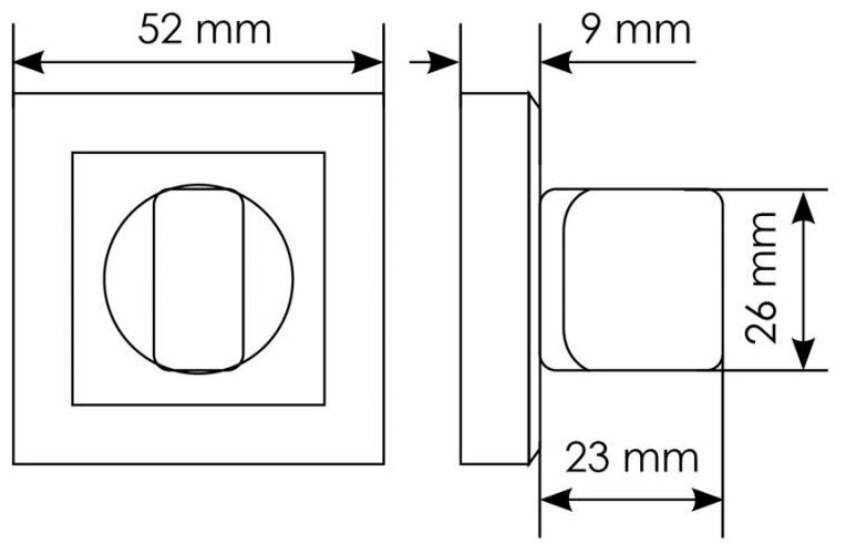Завертка сантехническая Morelli, на квадратной розетке, MH-WC-S SN/BN никель/чёрный никель - фотография № 3