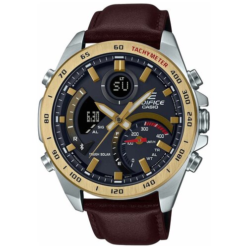 фото Наручные часы casio японские наручные часы casio edifice ecb-900gl-1adr с хронографом, коричневый, серебряный