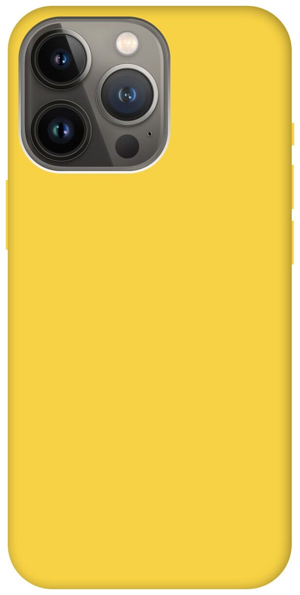 Силиконовый чехол на Apple iPhone 13 Pro Max / Эпл Айфон 13 Про Макс Soft Touch желтый