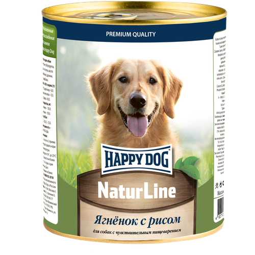 корм для собак Happy Dog NaturLine, ягненок, с рисом 1 уп. х 1 шт. х 970 г