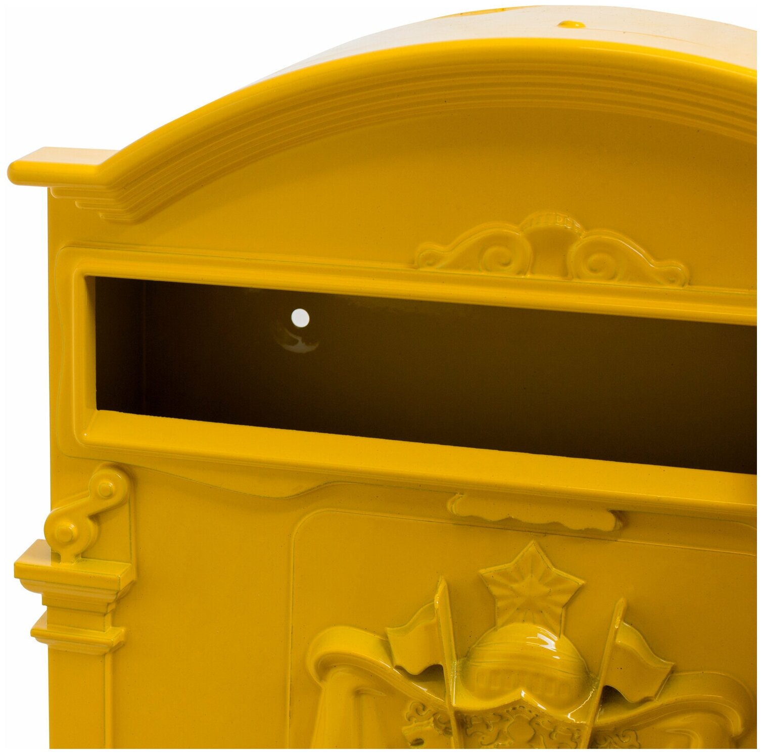 Почтовый ящик с замком уличный металлический для дома №4010 желтый, Аллюр - фотография № 4