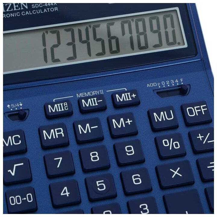 Калькулятор бухгалтерский CITIZEN SDC-444X, синий - фотография № 4