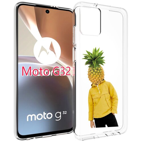 Чехол MyPads ананасовая-голова для Motorola Moto G32 задняя-панель-накладка-бампер