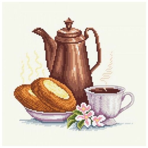 Набор для вышивания Утренний кофе Сделано с любовью, 25x25 см