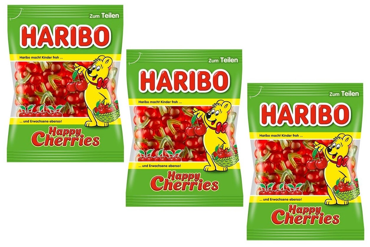 Жевательный мармелад Haribo, Happy Cherries, ( 3 уп. х 175 г)