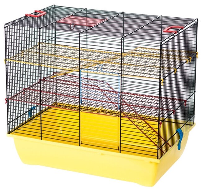Клетка для грызунов Inter-Zoo G315 Pinky 3 Metal с цветными металлическими этажами 50 х 33 х 45,5 см (1 шт)