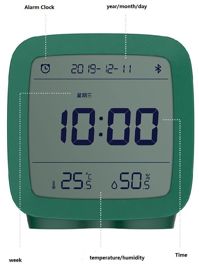 Умный будильник Qingping Bluetooth Alarm Clock CGD1 (Green) - фотография № 3