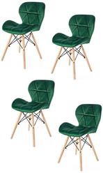 Комплект стульев для кухни из 4-х штук SC-026 зеленый вельвет (G062-18)