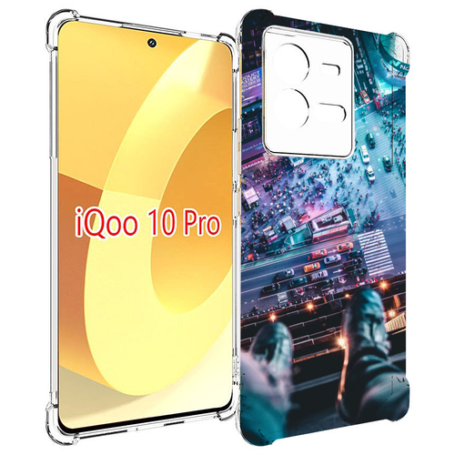 Чехол MyPads парень на крыше для Vivo iQOO 10 Pro задняя-панель-накладка-бампер