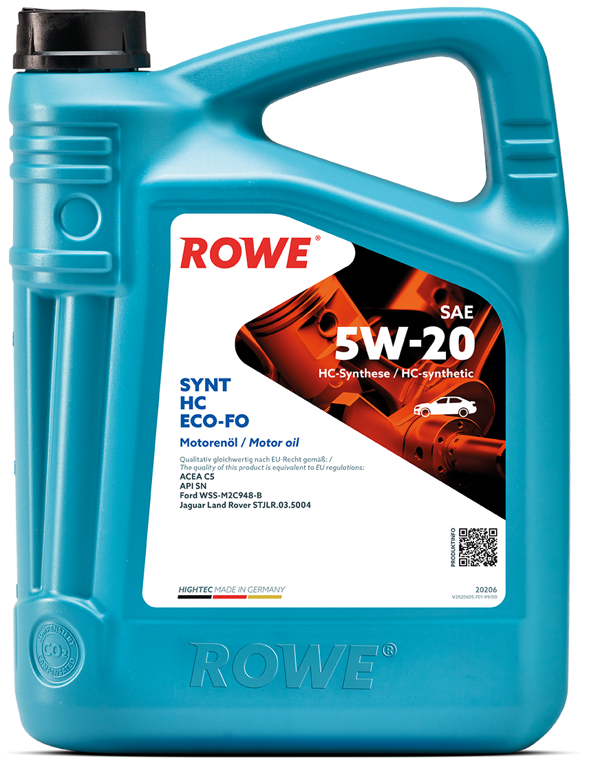 HC-синтетическое моторное масло ROWE Hightec Synt HC ECO-FO SAE 5W-20, 5 л