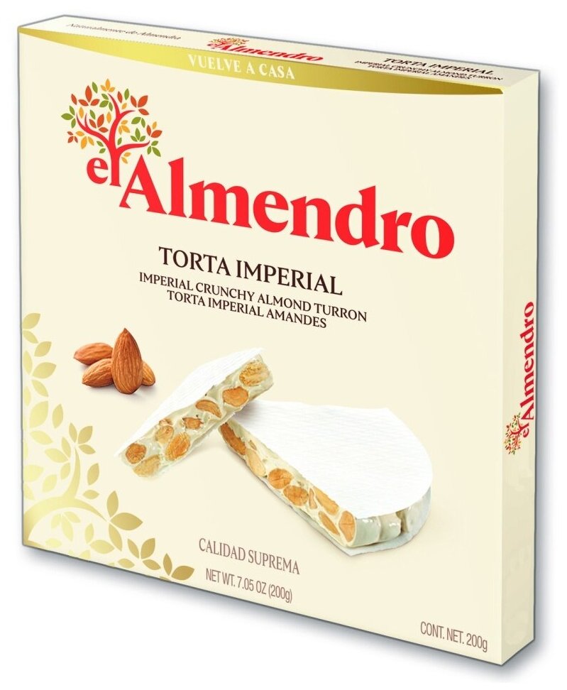 Хрустящий миндальный туррон Torta Imperial El Almendro 200г - фотография № 1