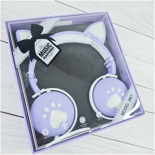 Беспроводные наушники c LED подсветкой CAT BK1 HD Callподарочная упаковка сиреневые 249000₽