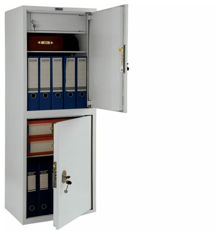 Шкаф металлический для документов практик "SL-125/2Т", 1252х460х340 мм, 31 кг, 2 отделения, сварной
