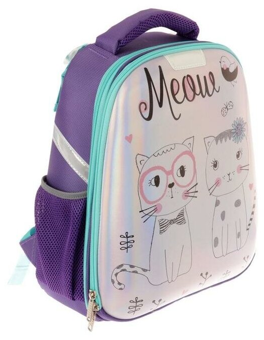 №1 School Ранец Meow (843409), фиолетовый - фото №3