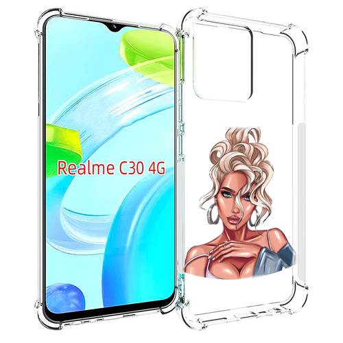 Чехол MyPads красивая-блондинка женский для Realme C30 4G / Narzo 50i Prime задняя-панель-накладка-бампер