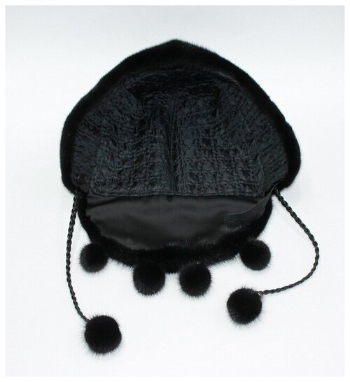 Шапка шлем Мария зимняя, подкладка, размер 55 - 56, черный
