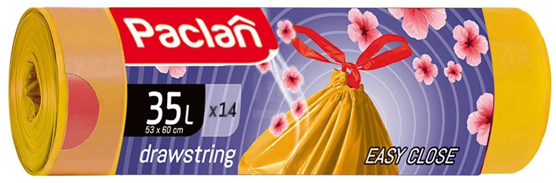 Мешки для мусора Paclan Aroma с завязками 35 л, 14 шт., желтый - фотография № 6