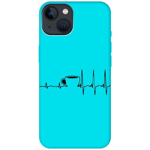 Силиконовый чехол на Apple iPhone 14 Plus / Эпл Айфон 14 Плюс с рисунком Coffee Cardiogram Soft Touch мятный силиконовый чехол на apple iphone 14 plus эпл айфон 14 плюс с рисунком coffee cardiogram soft touch красный