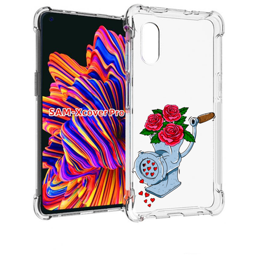 Чехол MyPads Цветочные сердца для Samsung Galaxy Xcover Pro 1 задняя-панель-накладка-бампер