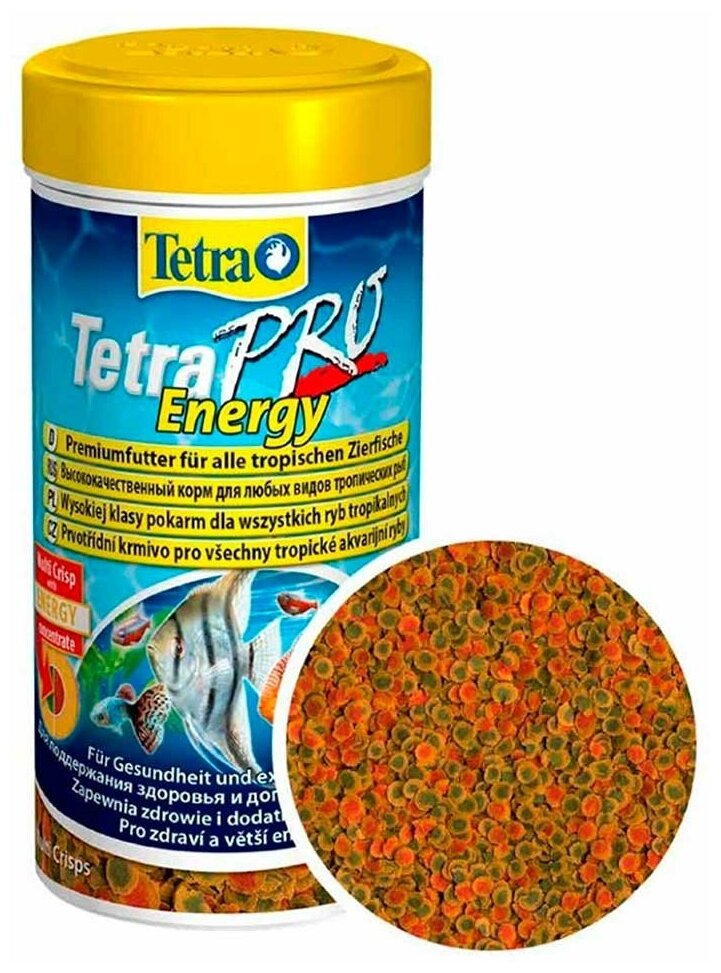 TetraPro Energy Crisps Корм-чипсы для всех видов рыб для дополнительной энергии 100мл - фотография № 4