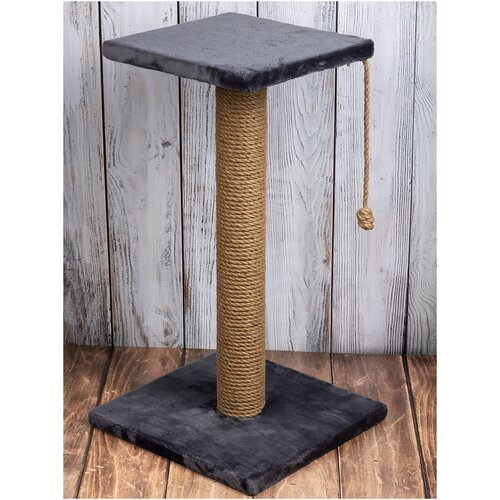 Когтеточка для кошек котов столбик из джута с лежанкой с кошачьей мятой лежанка все для кошек 54*31*25