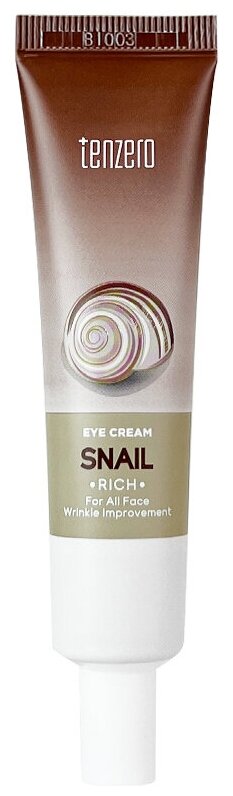 Tenzero Eye Cream Rich Snail / Антивозрастной крем для век и кожи вокруг глаз с муцином улитки против морщин, 40мл