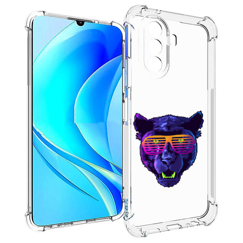 чехол mypads буля в очках для huawei nova y90 ctr lx1 enjoy 50 pro задняя панель накладка бампер Чехол MyPads фиолетовая пума в очках для Huawei Nova Y70 / Nova Y70 Plus (MGA-LX9N) / Huawei Enjoy 50 задняя-панель-накладка-бампер