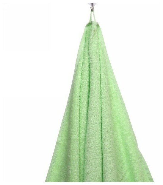 Полотенце махровое 100*150см «SILVER» цвет зеленый 10400 плотность 400гр/м2 с петелькой-подвесом - фотография № 8