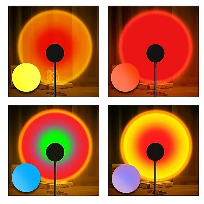 Закатная лампа, Проектор закат Лампа закат 4 цвета. Лампа RGB - фотография № 4