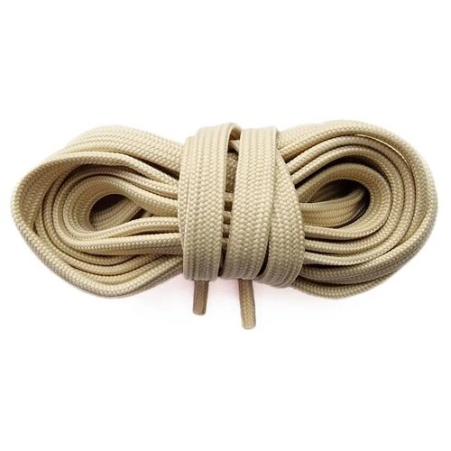Шнурки для обуви LENKO бежевые плоские 80 см, 1 пара, полиэстер